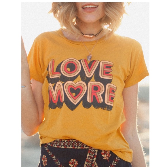 LOVE MORE yellow mustard Graphic T-Shirt Tee - Picture 7 of 7